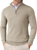 COOFANDY Men's Quarter Zip Pullover Sweater - Slim Lightweight Mock in