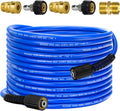 Pressure Power Washer Hose 50 ft x 1/4 in - Flexible, Kink Resistant