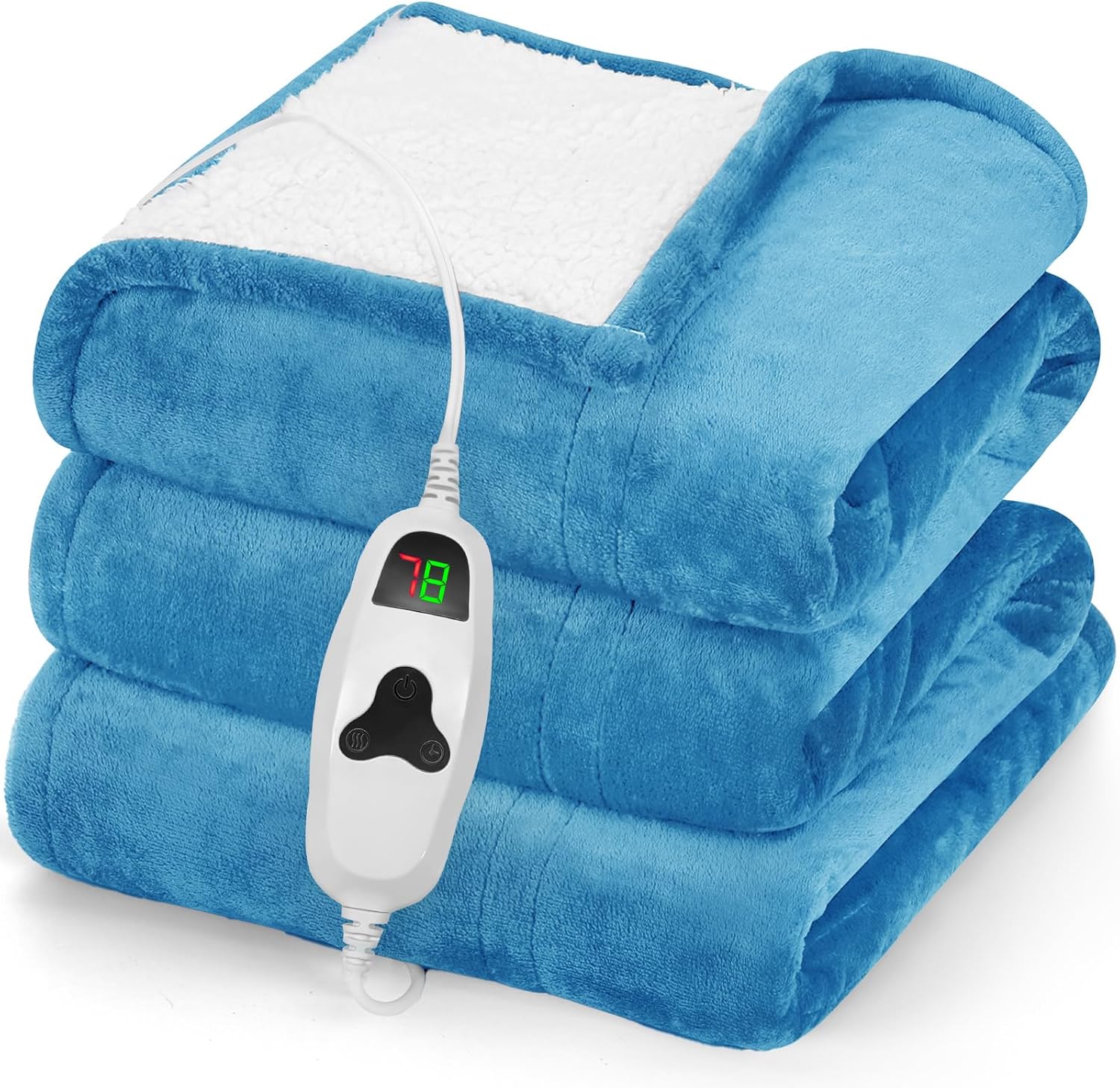 Greenoak Heated Blanket Electric Throw 50inX60in with 10 Heat Levels