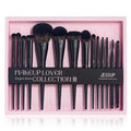 Jessup Makeup Brushes Set 14Pcs Black - Complete Brush Kit for Face