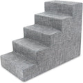 Dog Stairs for Small Dogs & Cats - 5-Step Ash Gray Linen