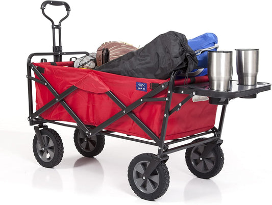 MACSPORTS Collapsible Outdoor Utility Wagon with Table and Holders