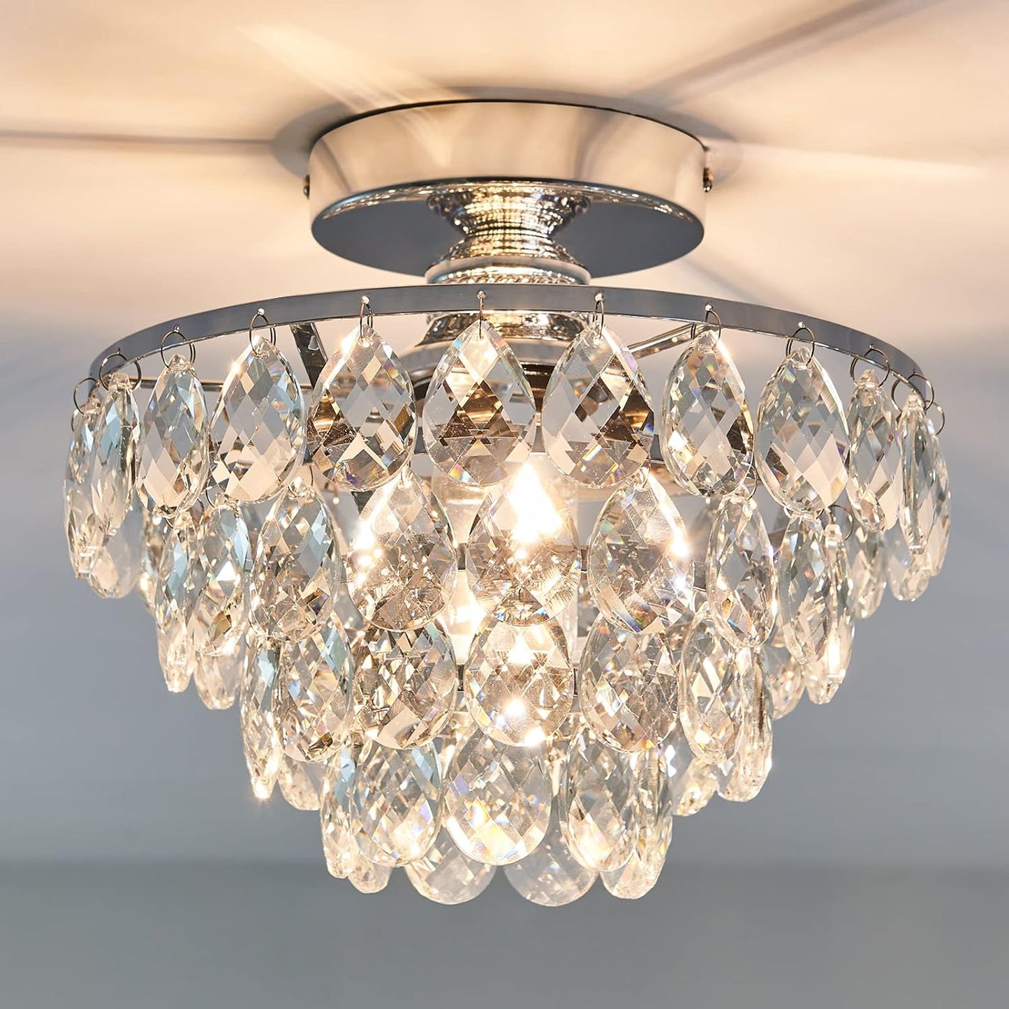 YYJLX Modern E26 Small Crystal Chandelier for Elegant Spaces