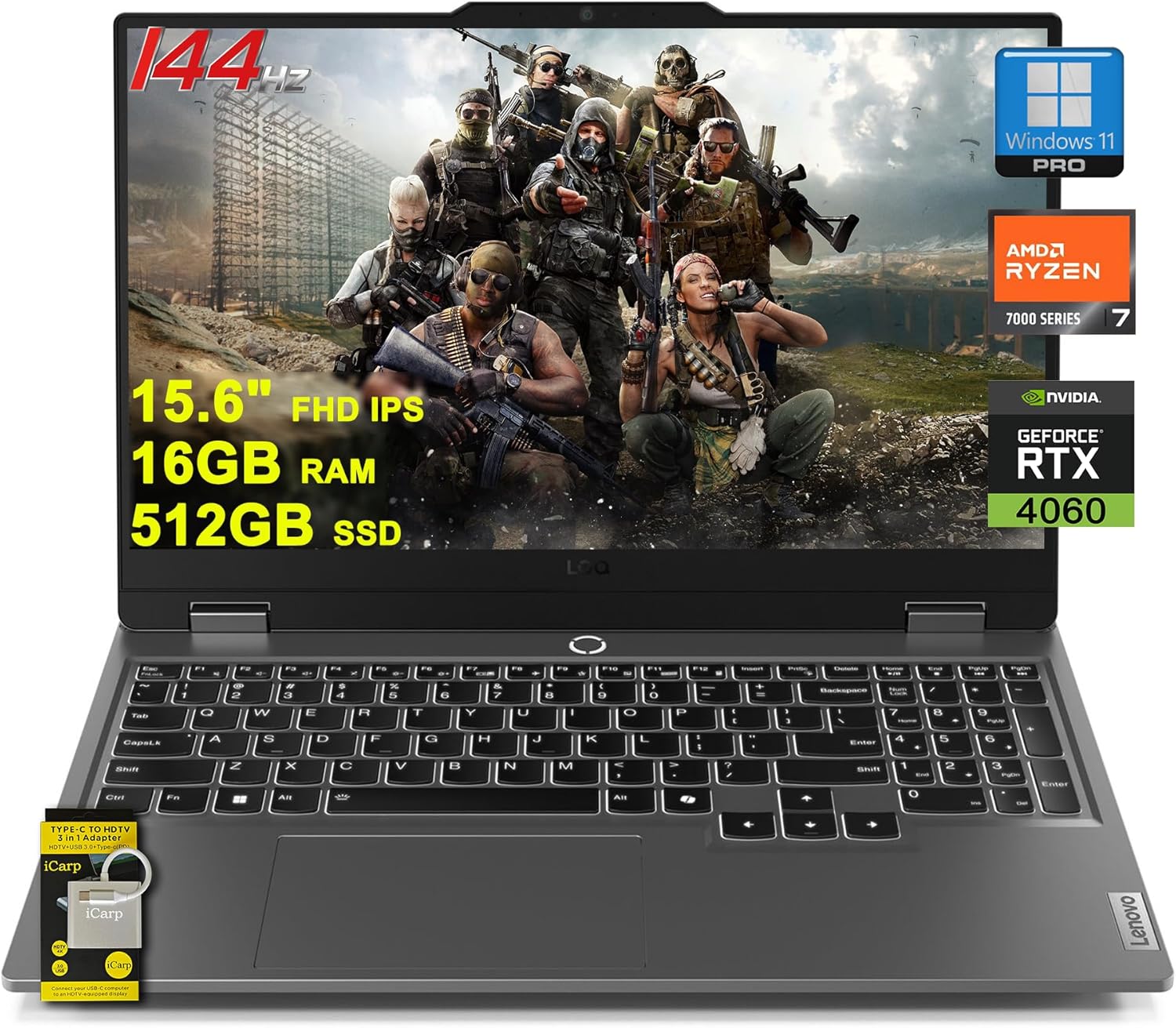 Lenovo LOQ Gaming Laptop 15.6 FHD IPS 144Hz with RTX 4060
