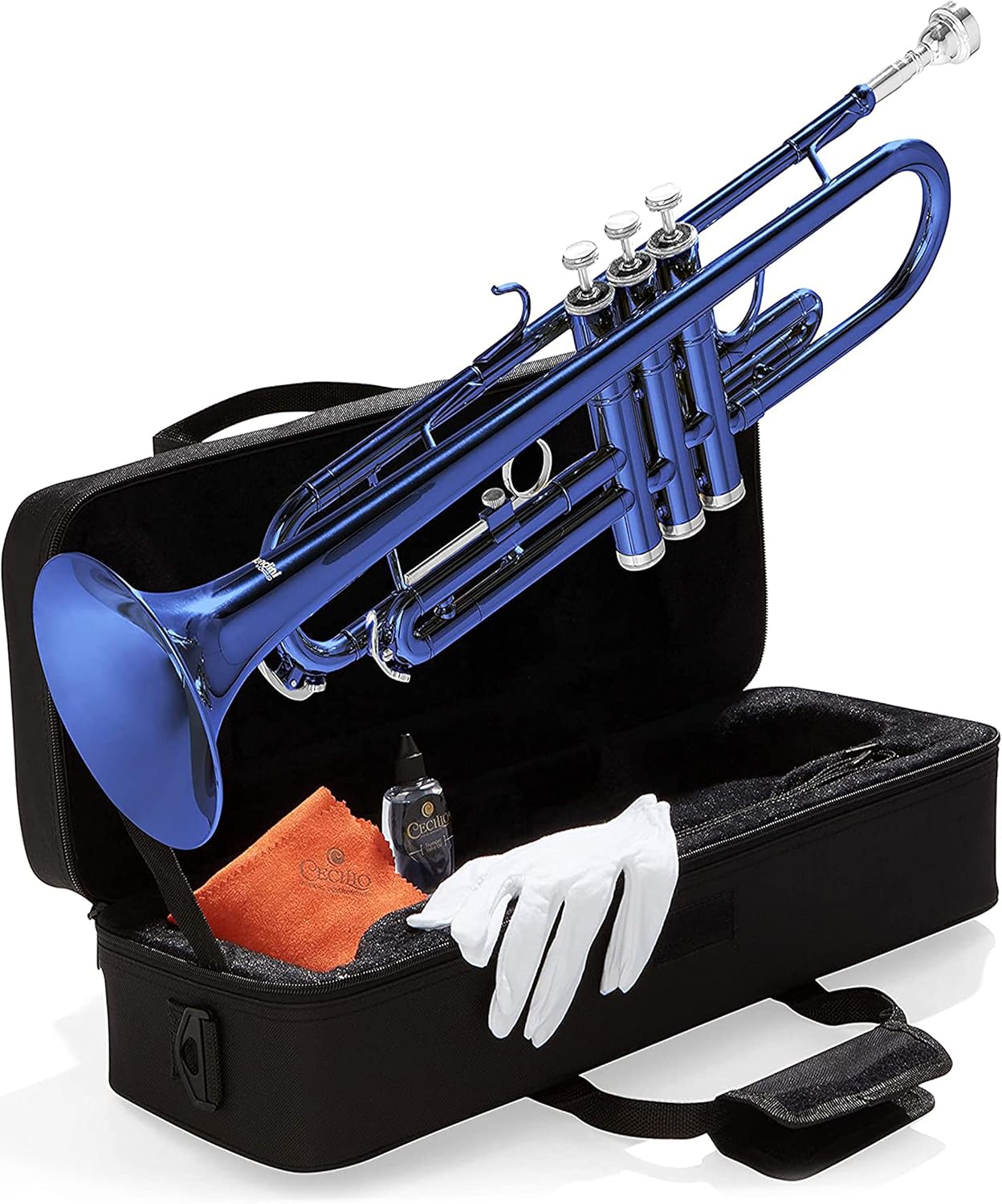 Mendini Bb Standard Trumpet Set for Beginners - Stylish Brass Kit