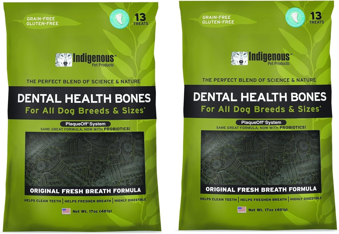 Indigenous Dental Health Bones for Fresh Breath - 17oz Pack of 2