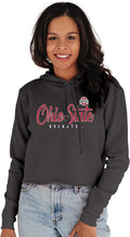 Blue 84 Women's Vintage Crop Hoodie - Ohio State Buckeyes Pride