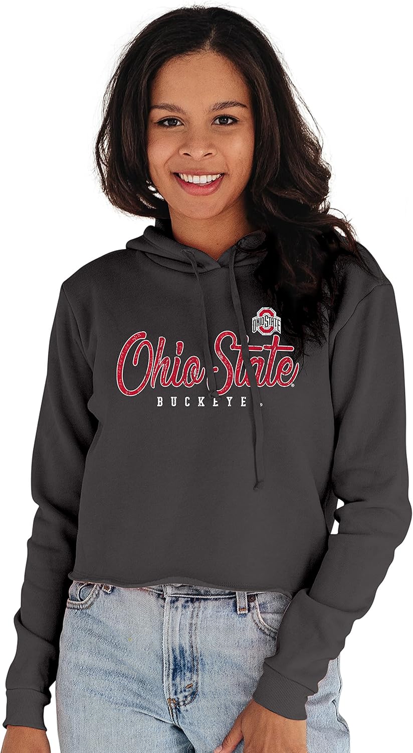 Ohio State Buckeyes Women's Vintage Crop Hoodie for Fans