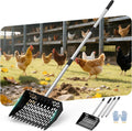 Chicken Poop Scooper for Sand 3-in-1 Coop Scoop - Adjustable Handle