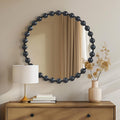 Round Wall Mirror 27 in Marlowe - Black Metal Frame