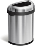 simplehuman 80 Liter Semi-Round Open Top Trash Can - Commercial Grade