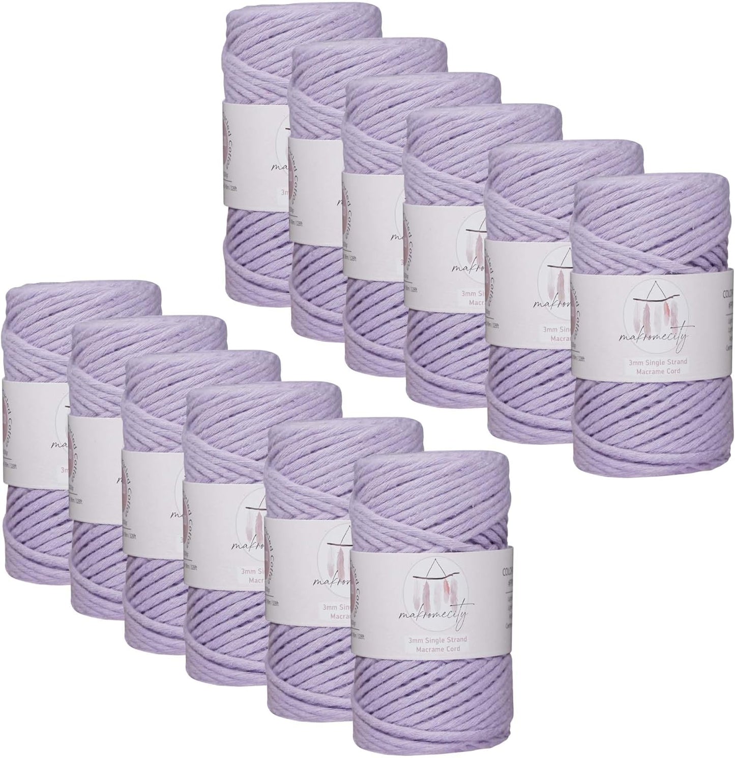12 Skeins of 3mm Single Strand Macrame Cord for Crafts