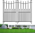 8 Panels No Dig Decorative Garden Fence - Heavy-Duty Rustproof Barrier