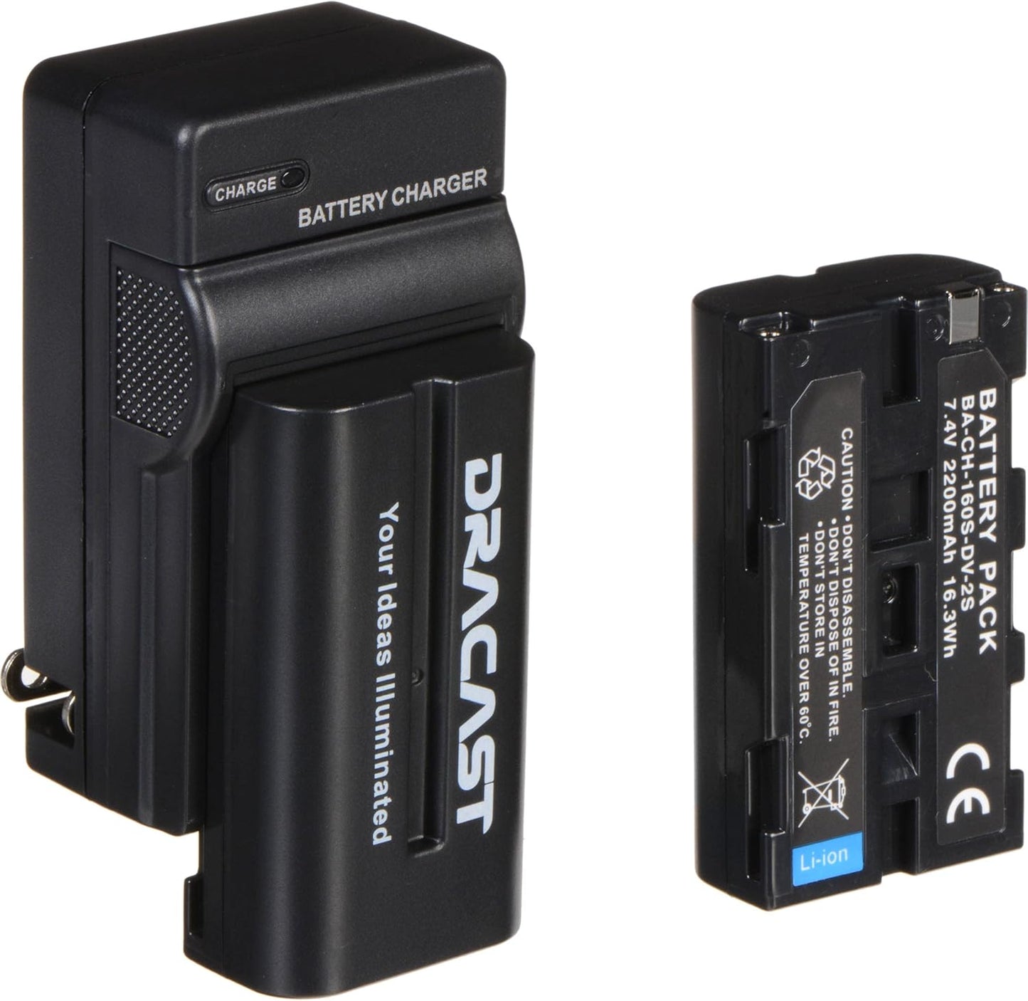 Dracast 2 Pack Battery and Wall Charger Kit for NP-F Devices
