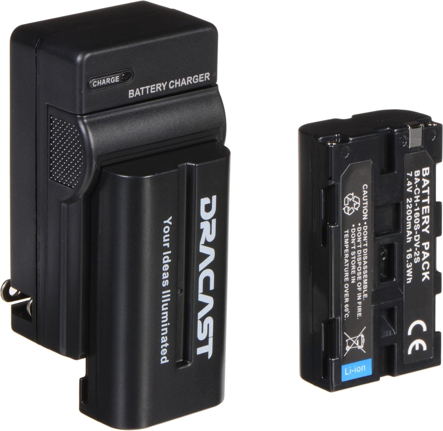 Dracast 2 Pack Battery and Wall Charger Kit for NP-F Devices