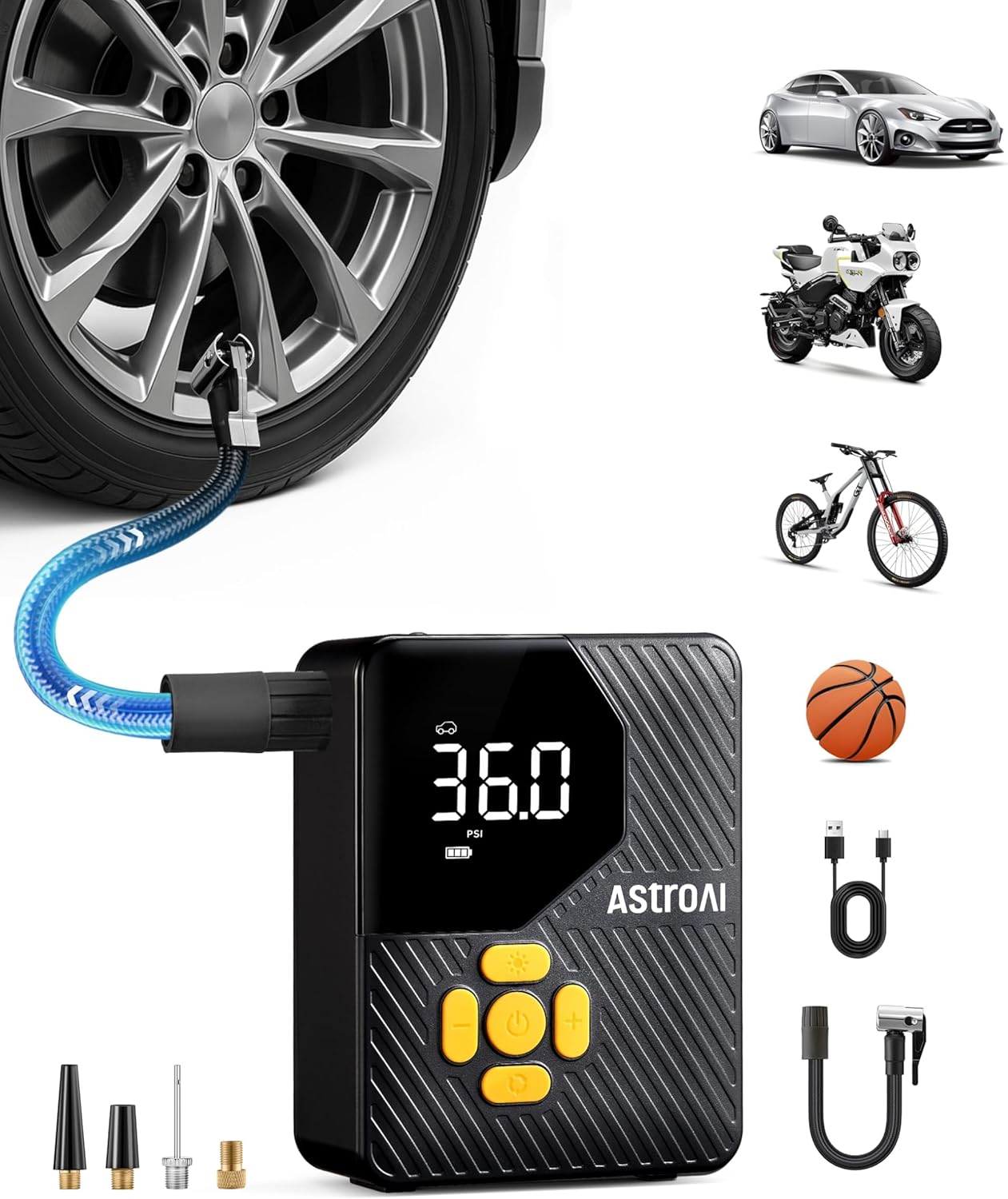 AstroAI L7 Mini Tire Inflator: Compact, Powerful Air Compressor