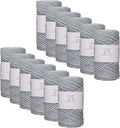 Macrame Cord 3mm Single Strand 12 Skeins Gray - 300 ft Each
