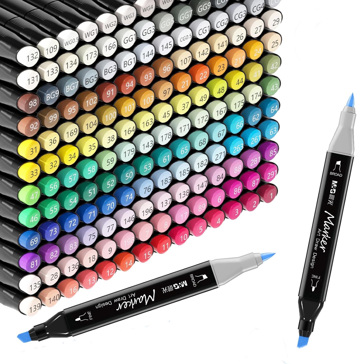 M&G 168 Colors Alcohol Markers for Creative Kids and Adults