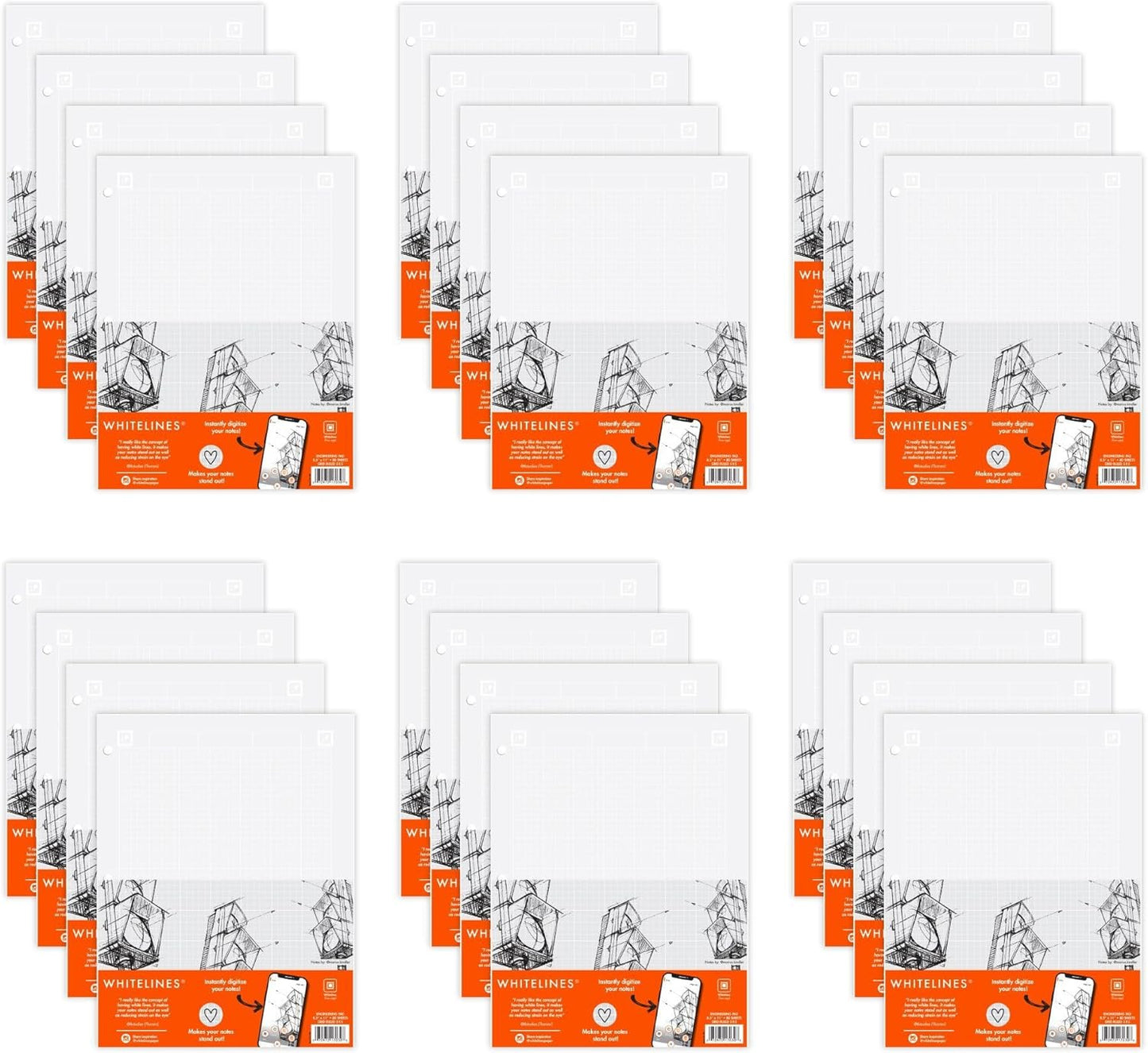 Whitelines Engineering Graph Ruled Pads for Clear Note Taking