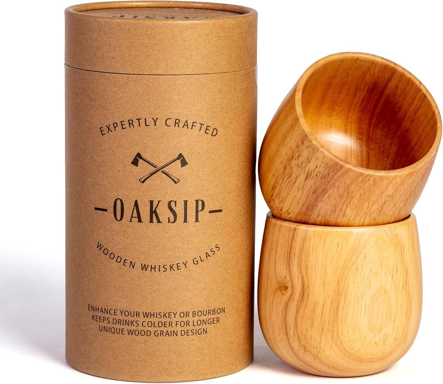 The Original Wooden Bourbon Drinking Glass - Perfect Gifts for Men