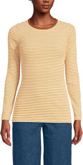 Lands' End Women's Cotton Ribbed T-Shirt for Casual Everyday Wear