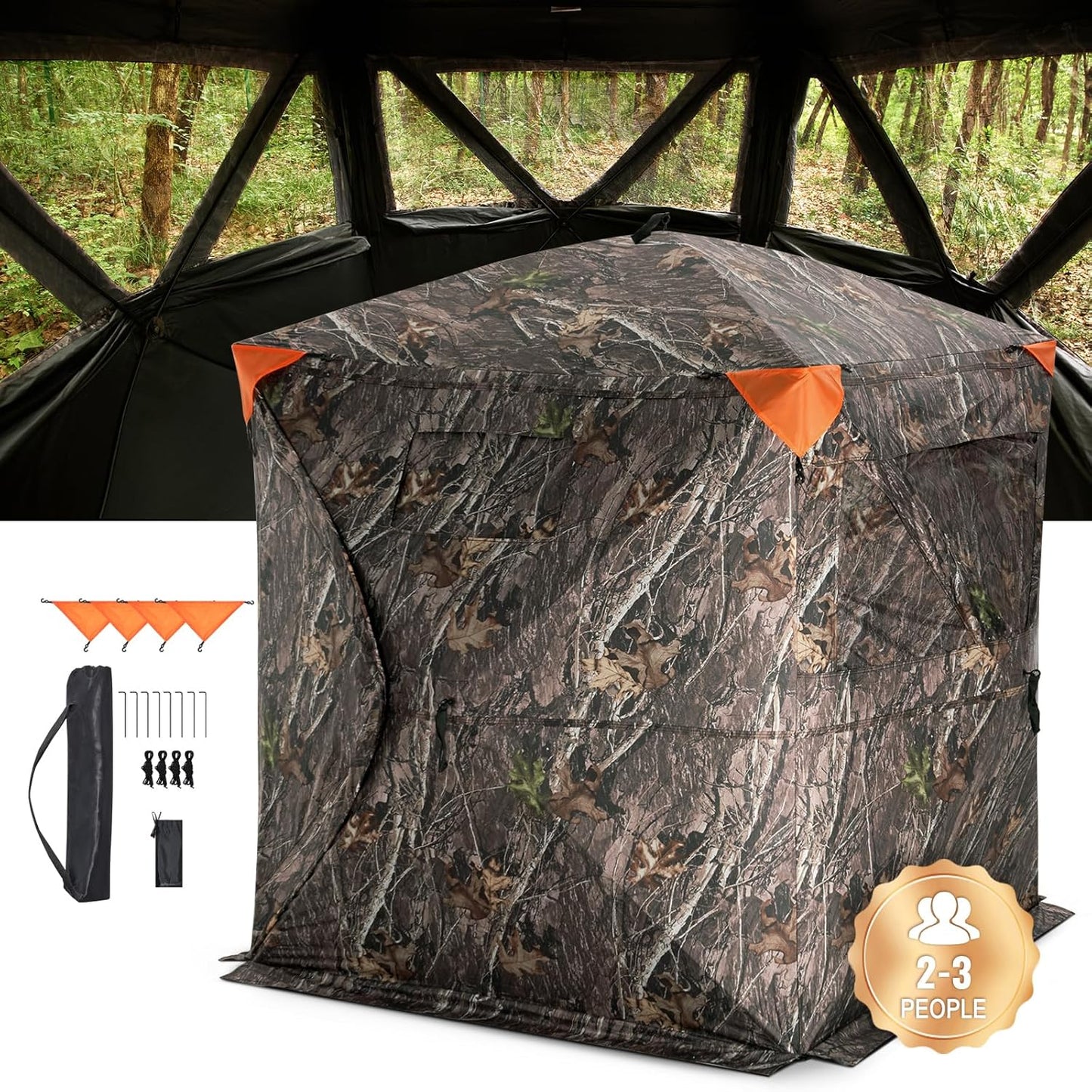 VEVOR Hunting Blind 270 See Through Ground Blind for Deer