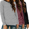 Zeagoo 3 Pack Long Sleeve Shirts for Women - Soft Casual Crewneck 76%