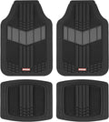 DualFlex Rubber Car Floor Mats 4-Piece Set - Two-Tone Sporty