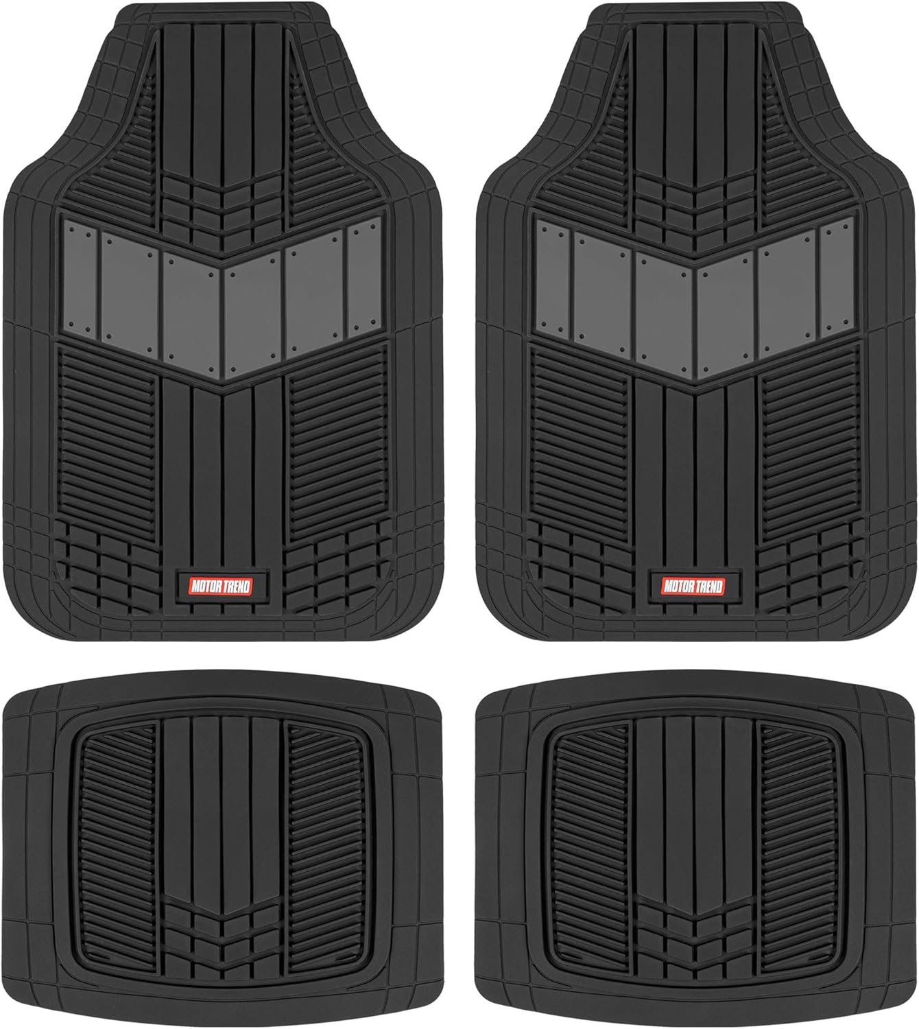 MOTOR TREND DualFlex Rubber Car Floor Mats - All Weather Protection