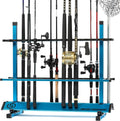 Aluminum Fishing Rod Rack 24-48 Slots - Vertical Garage Stand