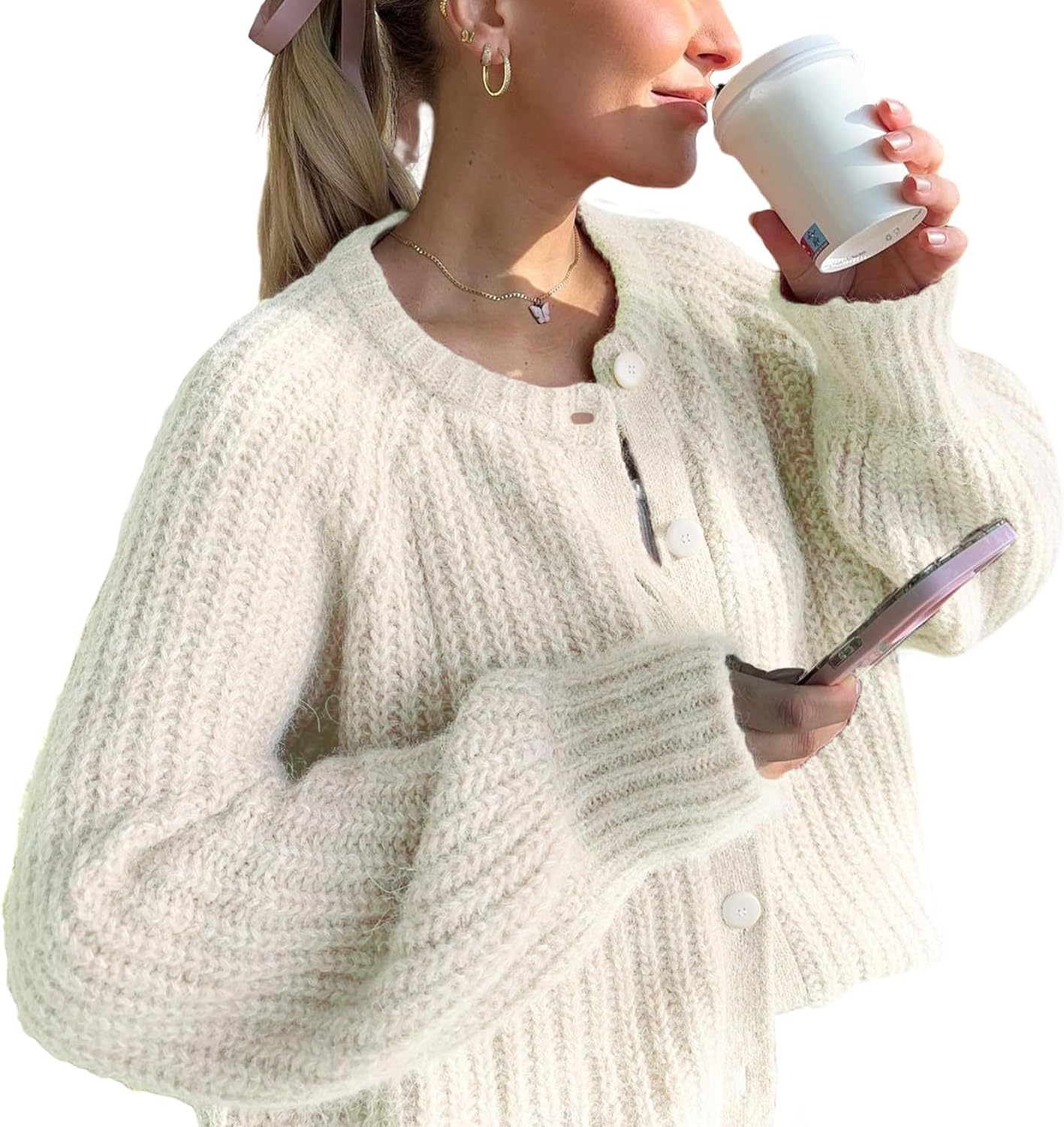 VDWIP Women's Chunky Cardigan Sweaters for Trendy Styles