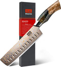 SHAN ZU Damascus Nakiri Knife 7 in - Hand Forged, Ultra Sharp
