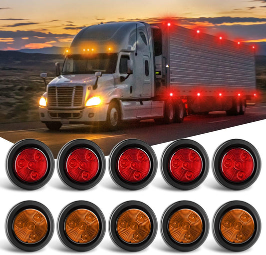 Nilight 10 PCS Round Side Marker Clearance Light for Safety