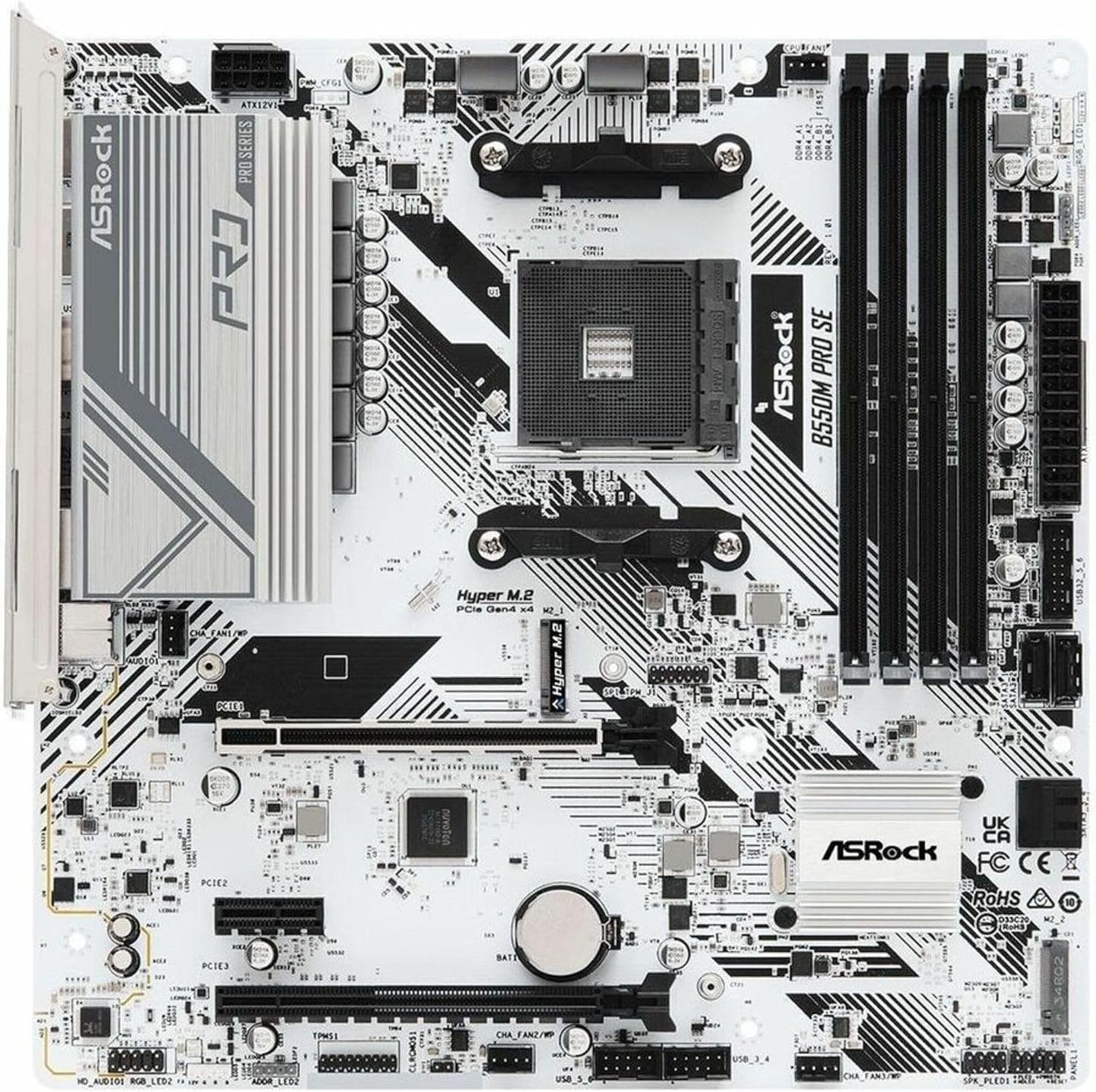 ASRock B550M PRO SE Gaming Desktop Motherboard for Ryzen CPUs