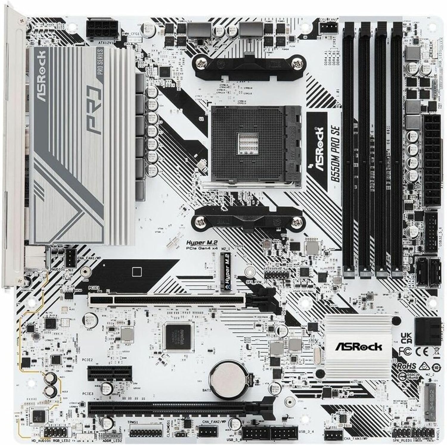 ASRock B550M PRO SE Gaming Desktop Motherboard for Ryzen CPUs