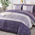 Dinjoy Boho Queen Comforter Set Purple - 7 Piece Breathable Bedding