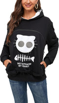 Fleece Pet Cat Pocket Hoodie Carrier in Gray or Black - Soft Cotton