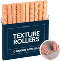 Clay Texture Rollers 10-Pack - Premium Beech Wood Pottery Tools