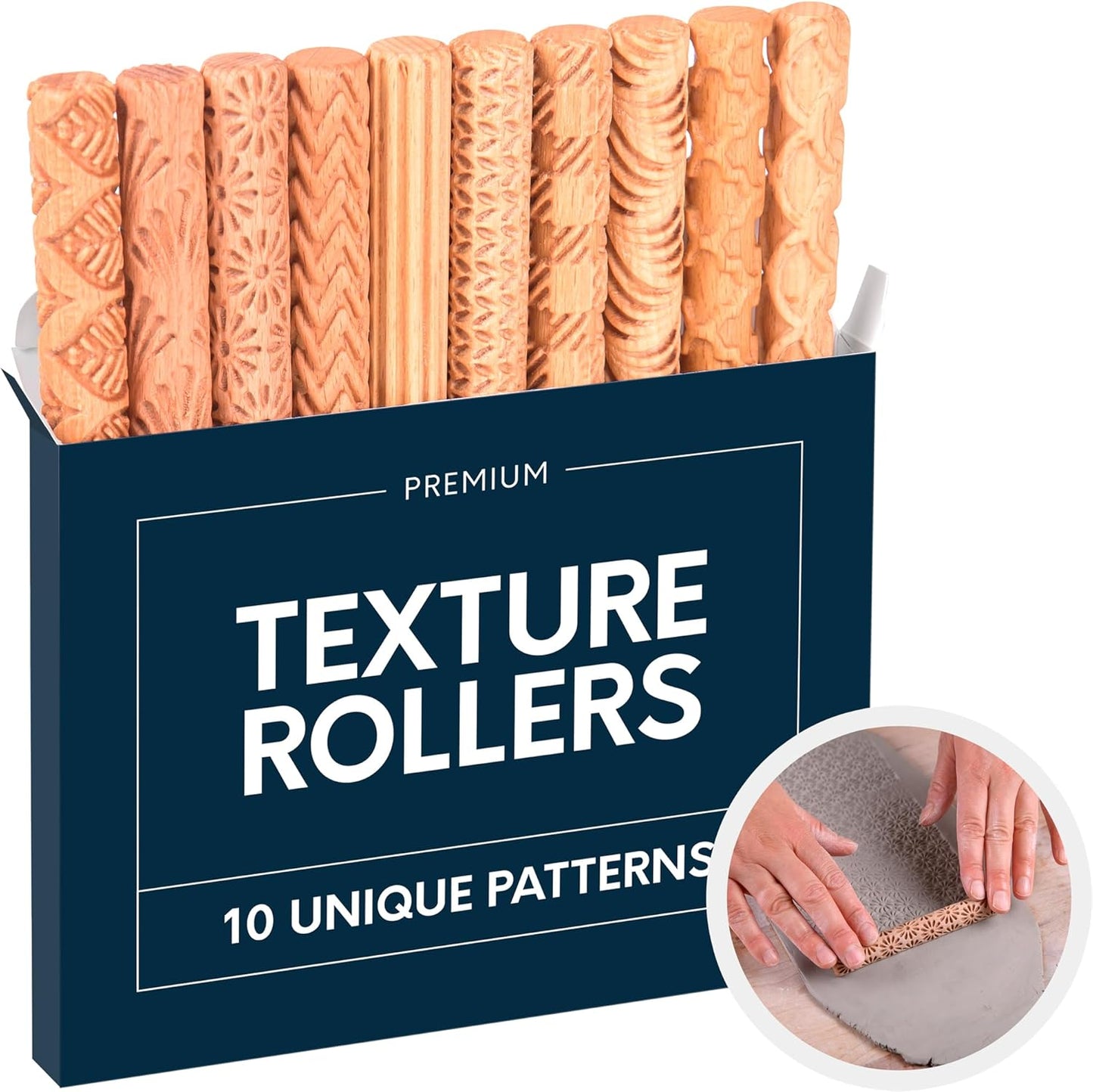 Byllstore Clay Texture Rollers - Premium Pottery Tools Set