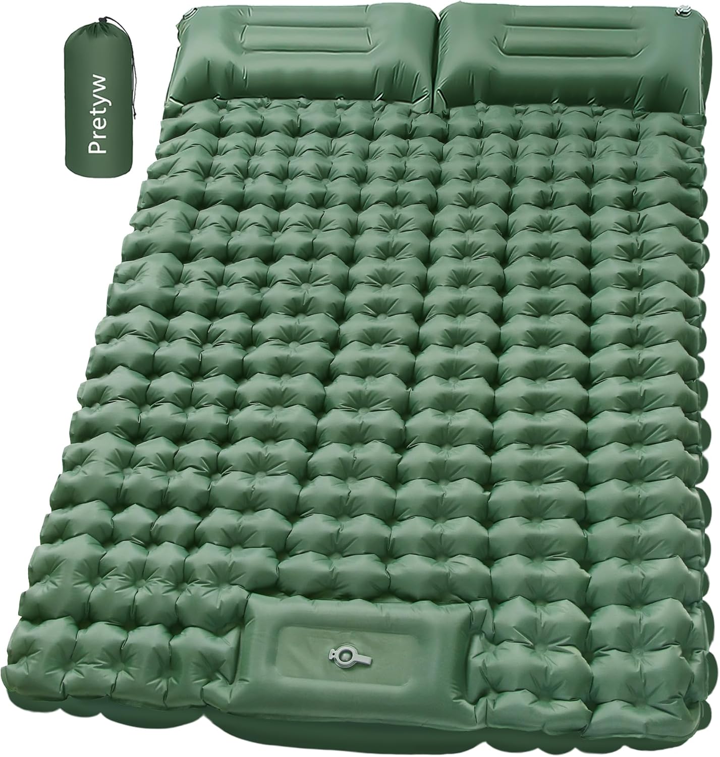 Double Sleeping Pad for Camping with Built-in Foot Pump