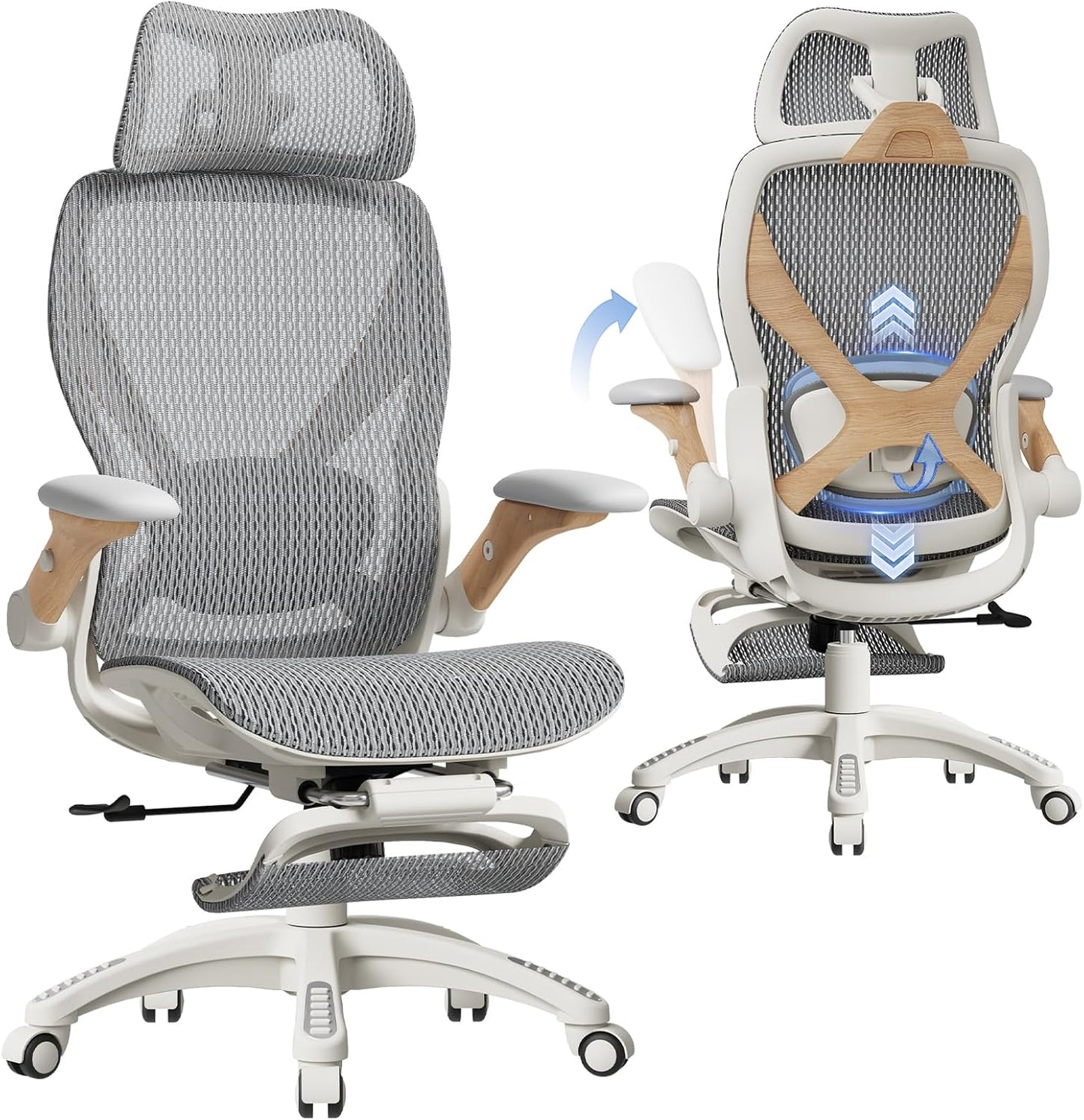 ELABEST X100 Ergonomic Office Chair with Footrest for Comfort