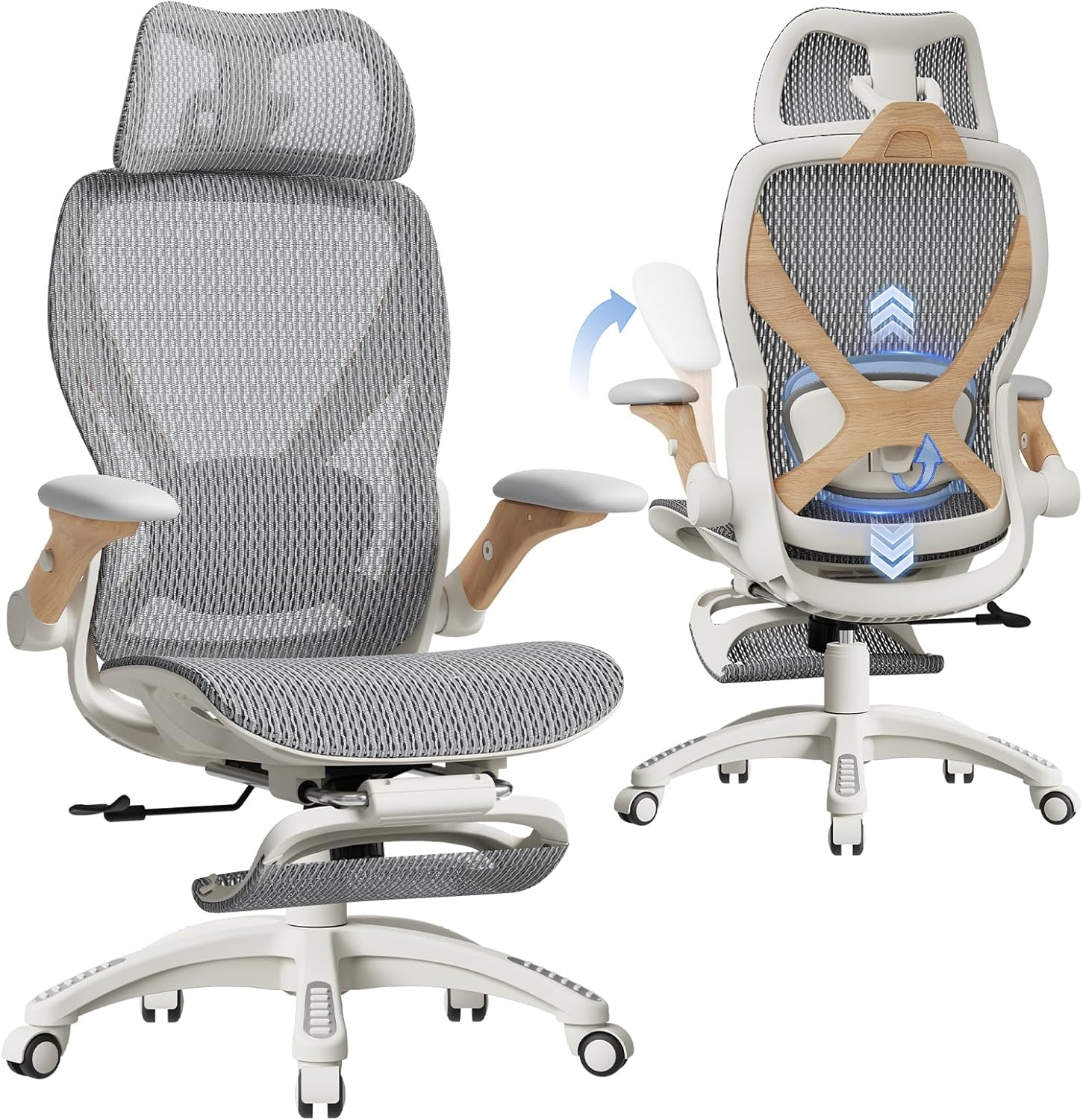 ELABEST X100 Ergonomic Office Chair with Footrest for Comfort