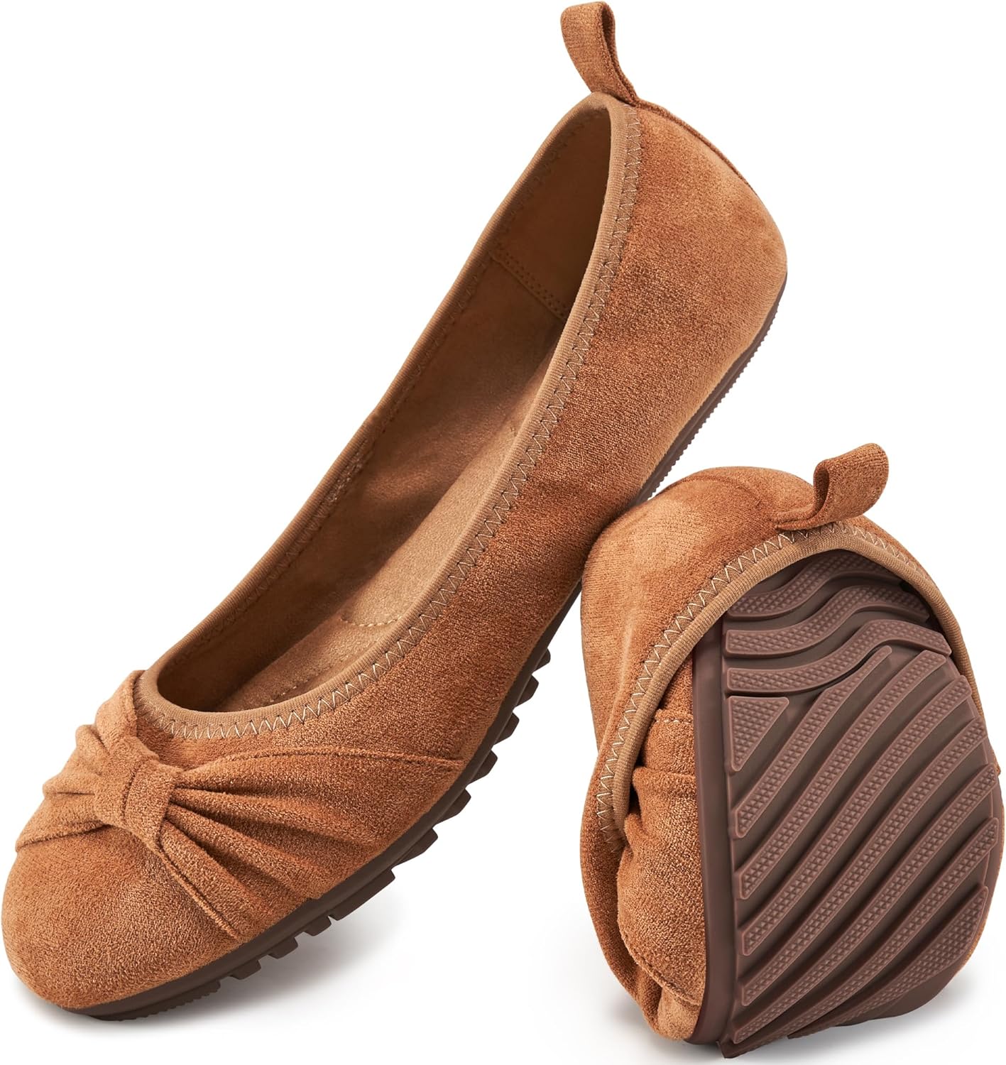 Ecetana Womens Flats Shoes Dressy: Comfortable Bowknot Suede Loafers