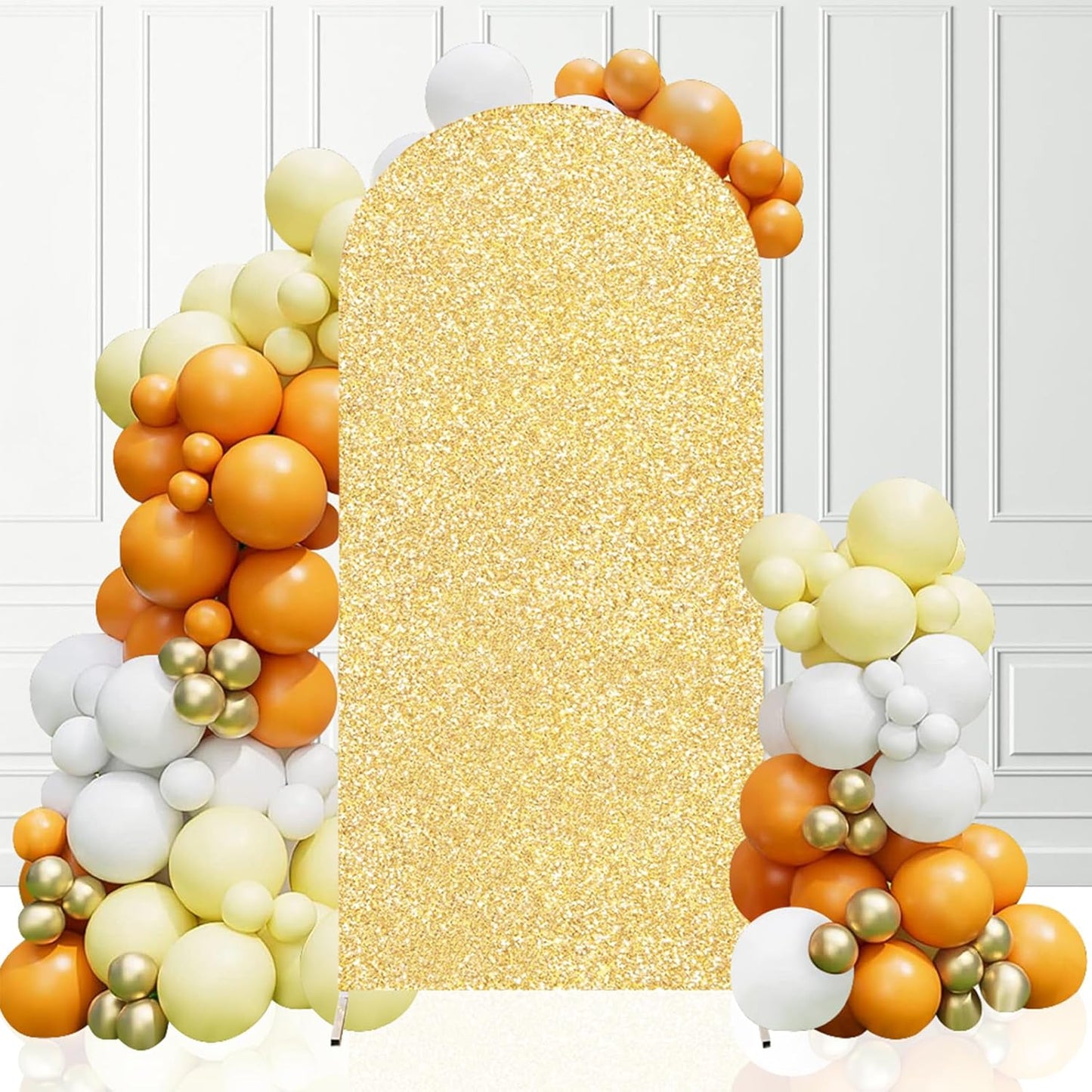 Wedding Arch Cover 7.2Ft Gold Backdrop for Parties and Events