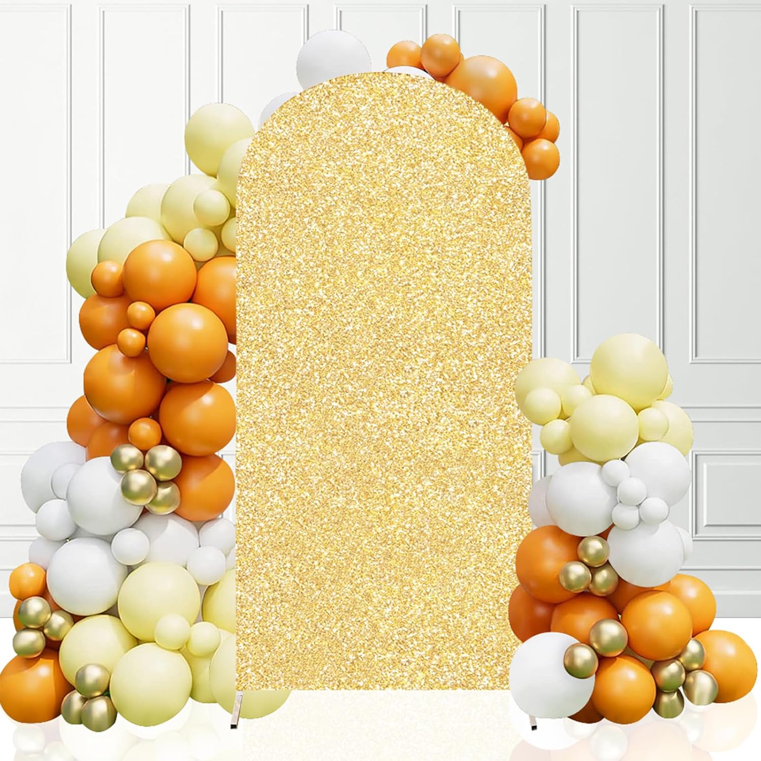 Wedding Arch Cover 7.2Ft Gold Backdrop for Parties and Events