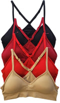 Kalon Womens 4 Pack Racerback Sports Bralette Pack - Seamless Comfort