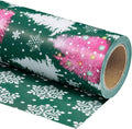 30 in x 100 ft Jumbo Reversible Christmas Wrapping Paper - Green