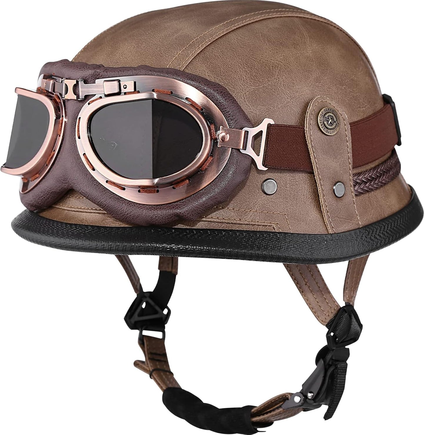 Motorcycle Half Helmet Retro German Handmade Leather Half Face