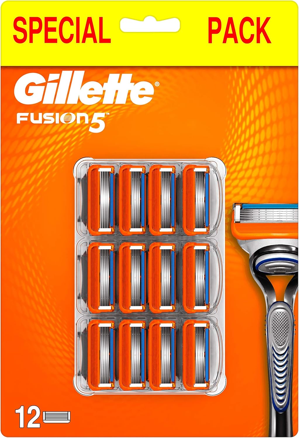 Gillette Fusion5 Razor with 12 Blades for a Comfortable Shave