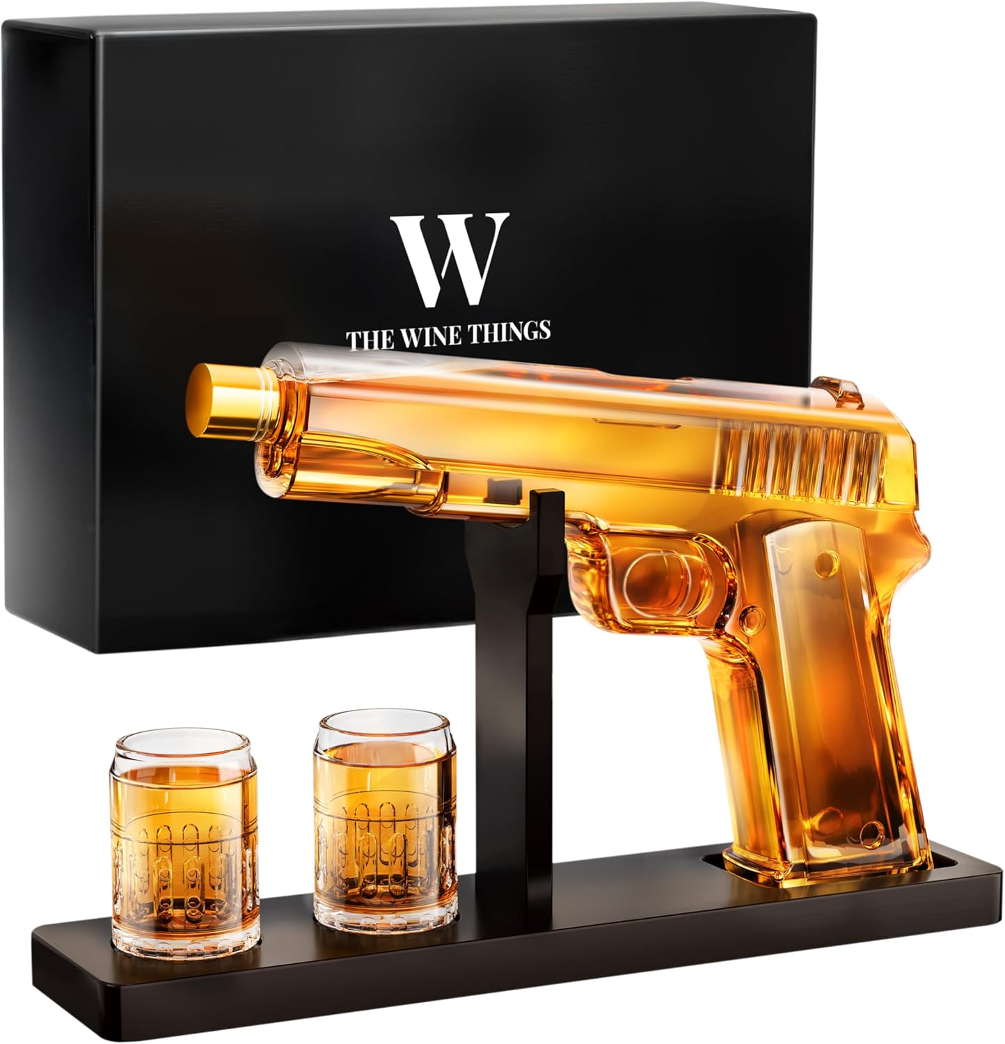 Whiskey Decanter Set with Glasses - Unique Gift for Men